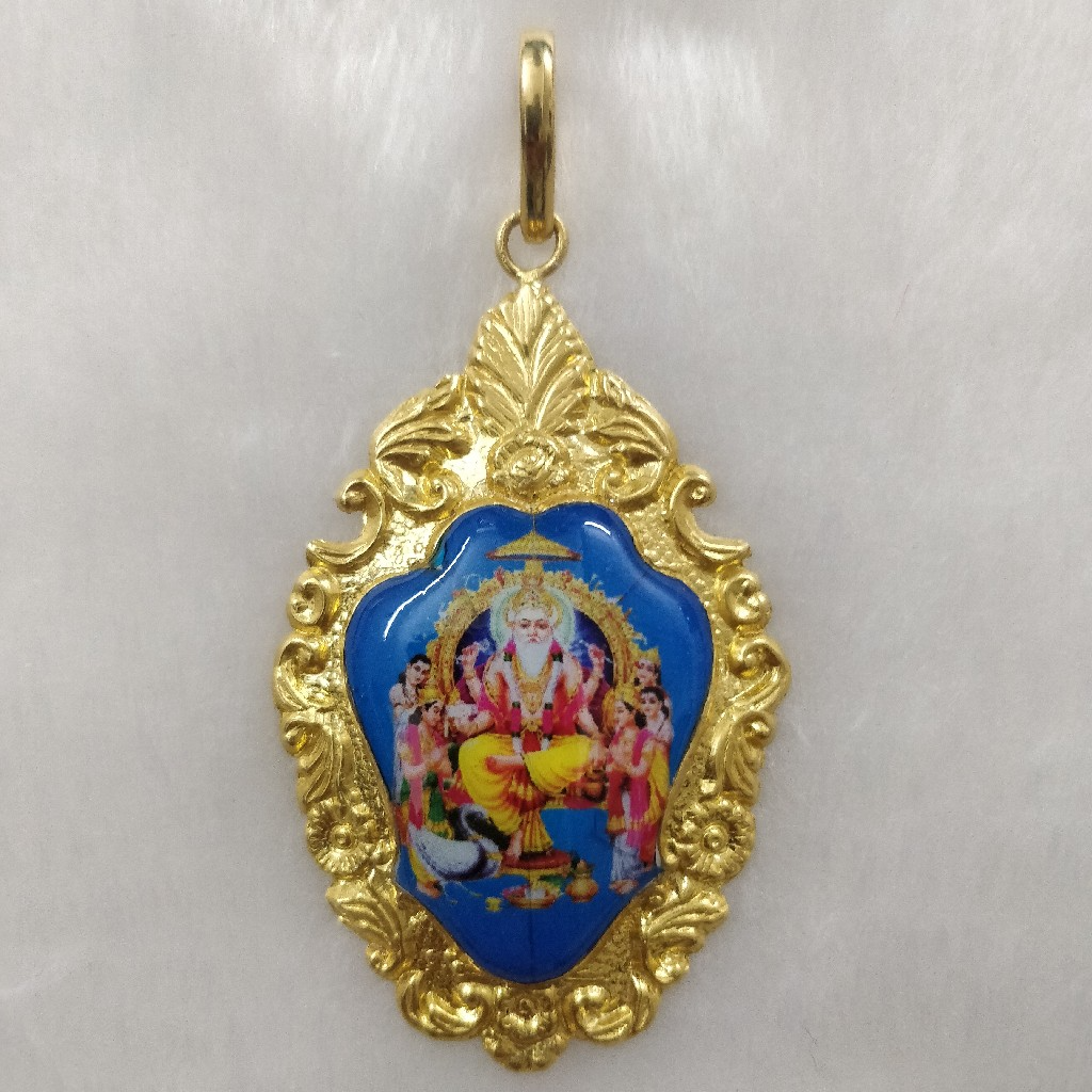 916 Gold Vishvakarma Photo Mina Pendant