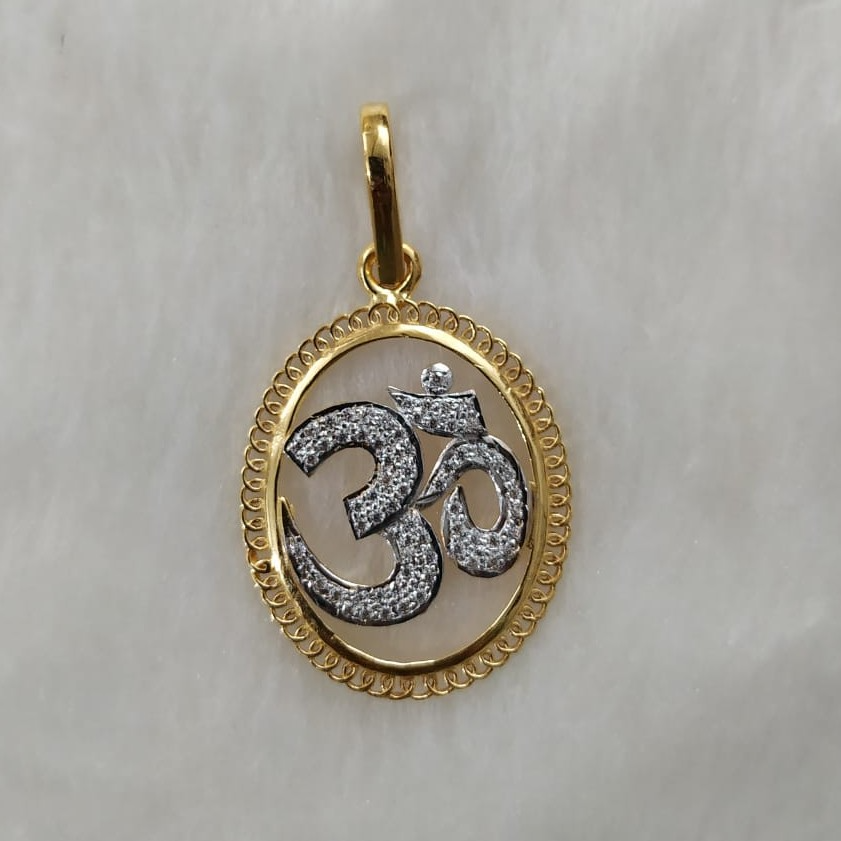 916 Gold Fancy Gent's Om Pendant