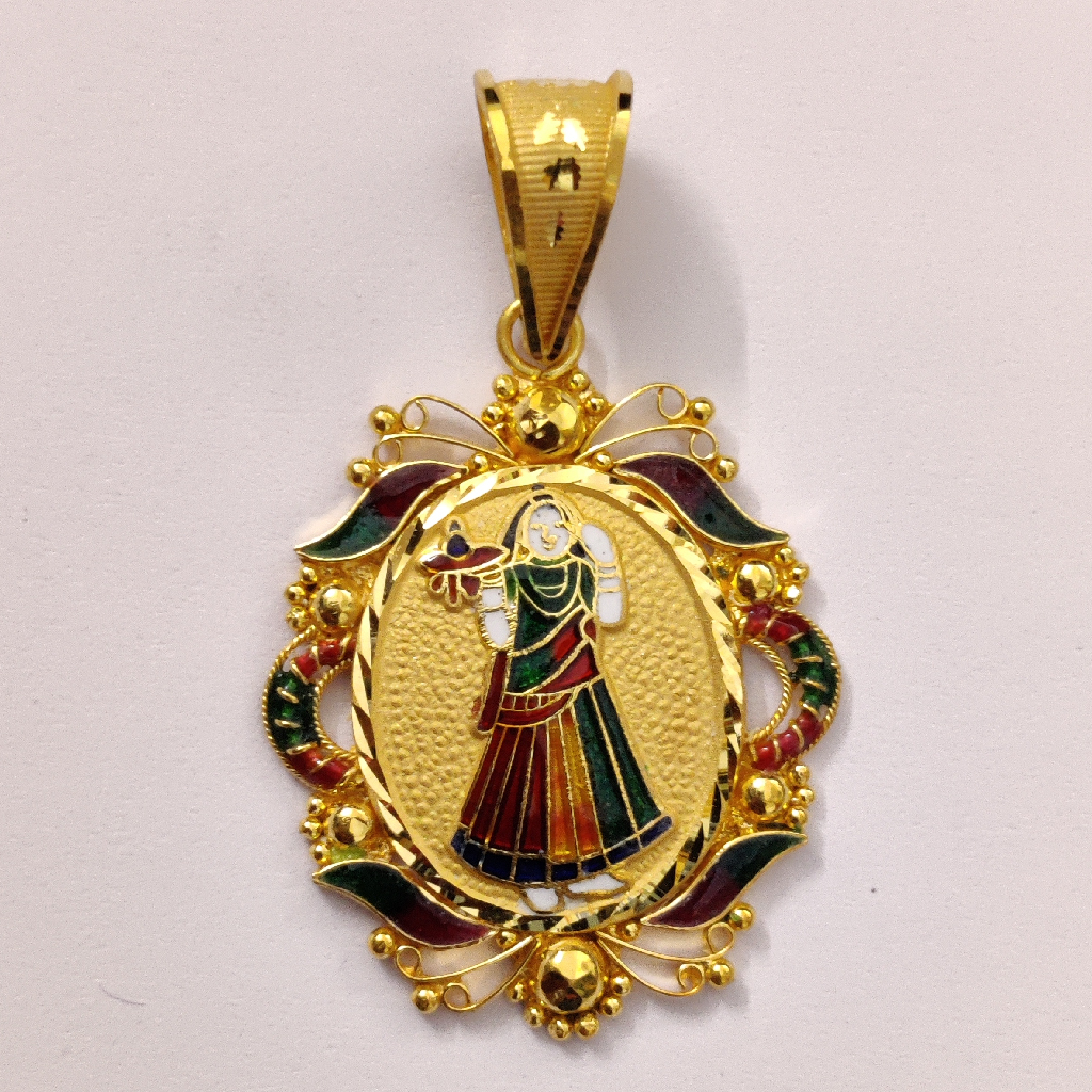 916 Gold Fancy Bhatiyani Maa Pendant