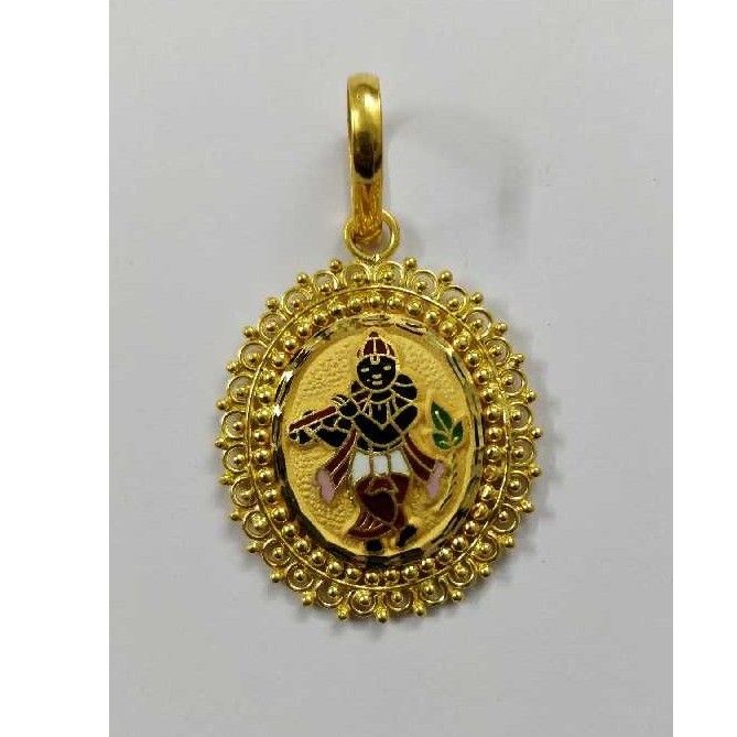 Gold krishna pendant