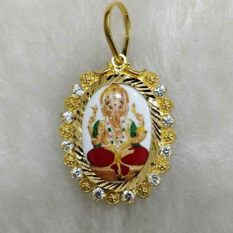 22KT Gold Ganpati Photo Pendant