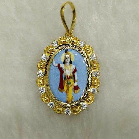 22KT Gold Yogeshvar Bhagvan Photo Pendant