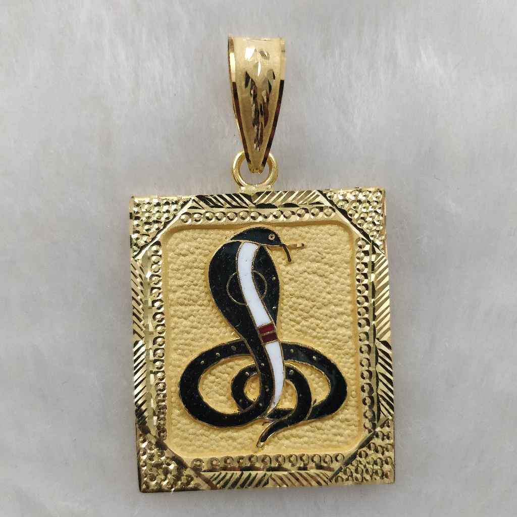 22k gold square design goga maharaj pendant