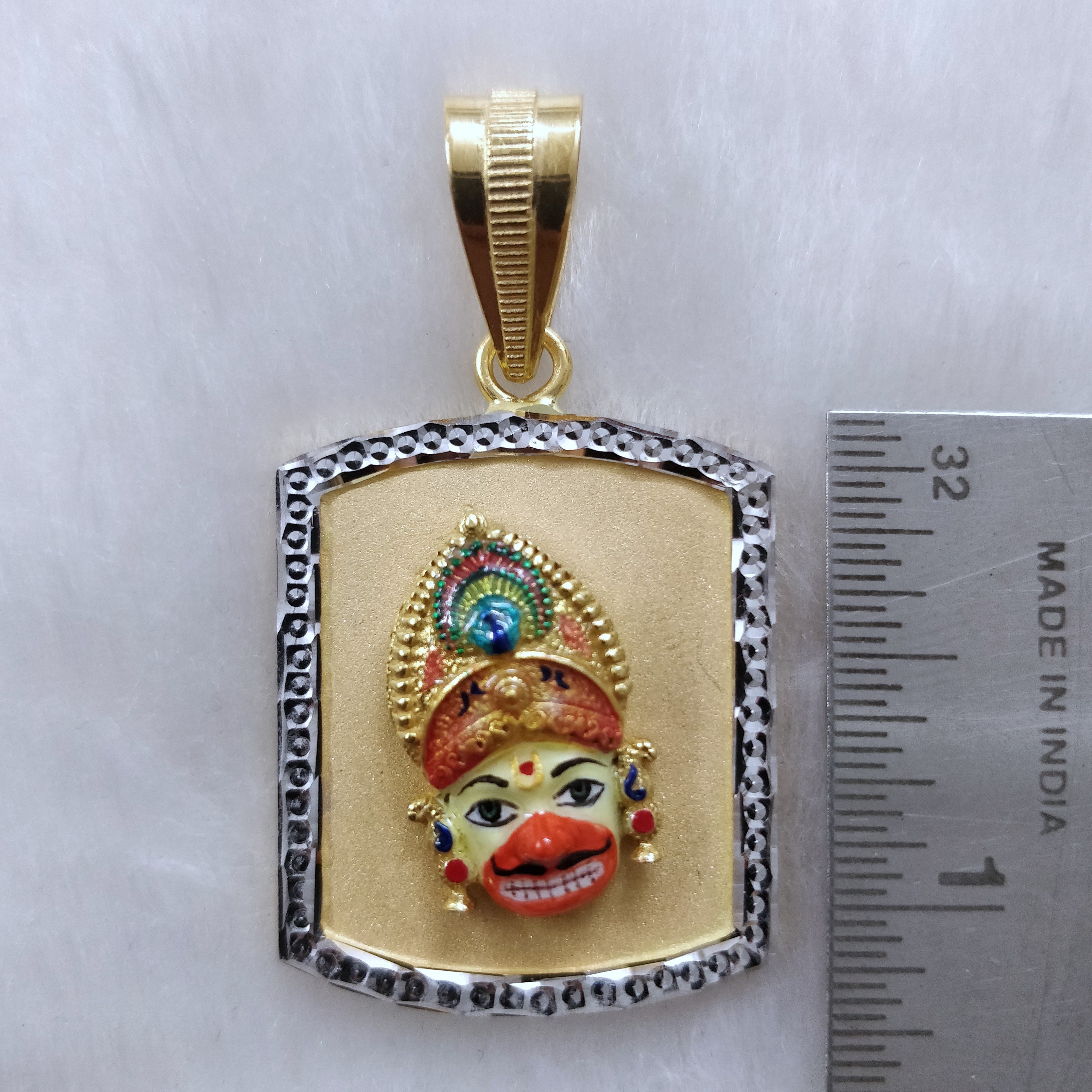 916 Gold kastbhanjan Dev Face Pendant