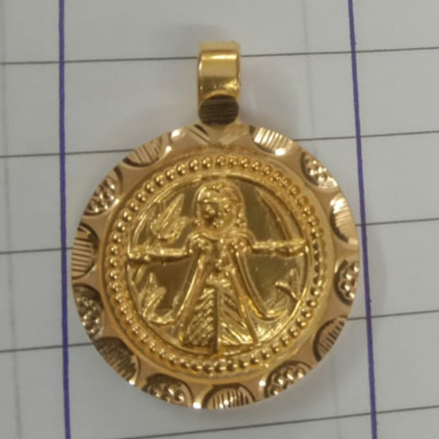 916 Gold Traditional Bhatiyani/Majisa Maa Pendant