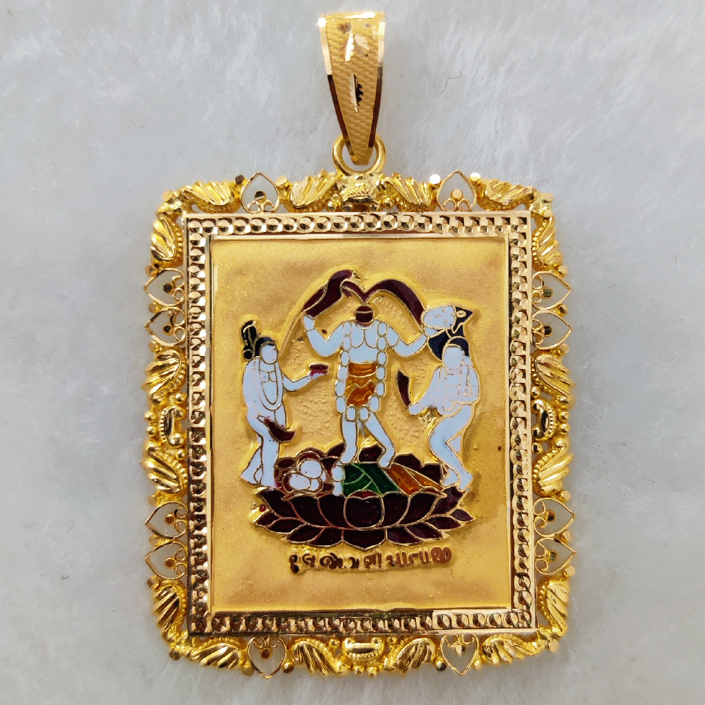 916 Gold Fancy Gent's Fulljogani Maa Minakari Pendant