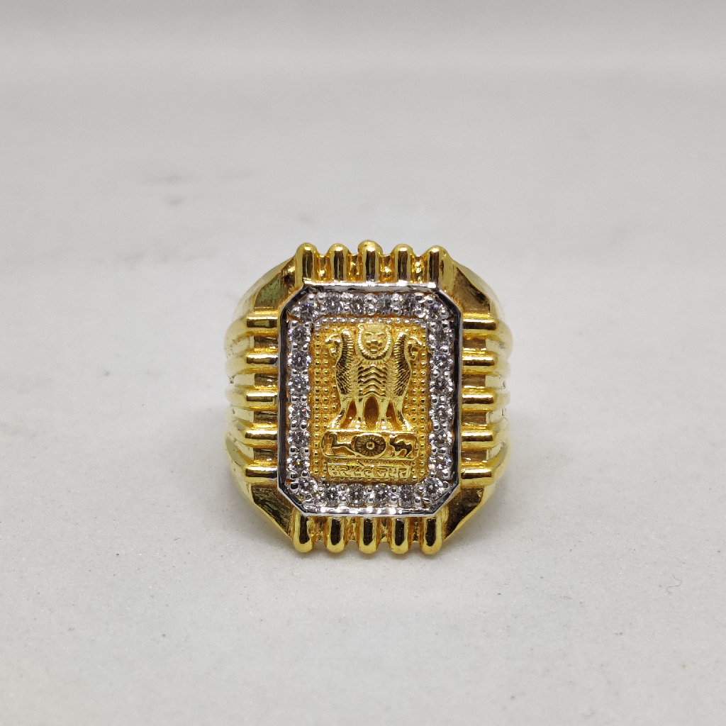 916 Gold Fancy Gent's Ashok Stambh Ring