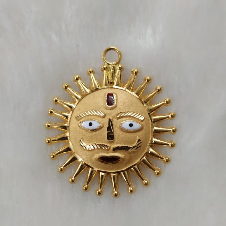 916 Gold Fancy Surya Pendant