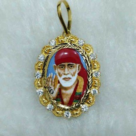 22KT Gold Sai Baba Photo Pendant