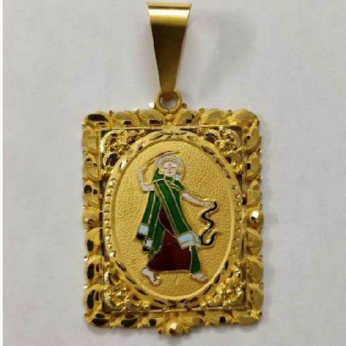 916 Gold Mogal Maa Meenakari Pendant