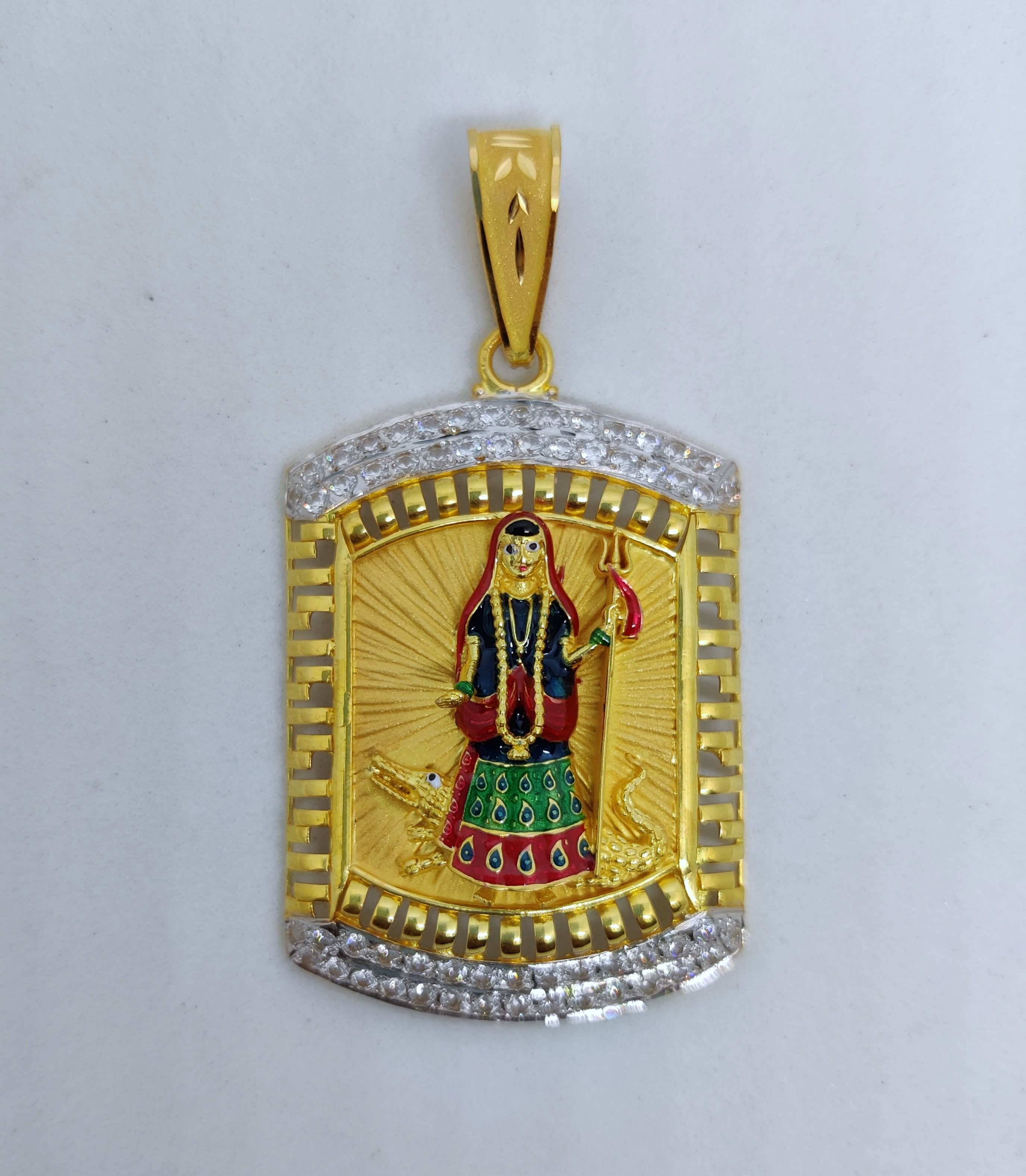 916 Gold Fancy Khodiyar Maa Pendant