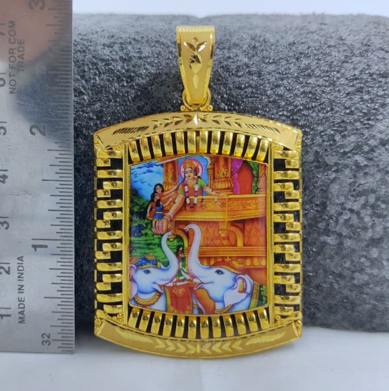 916 Gold Facy Shakti Maa Photo Pendnat