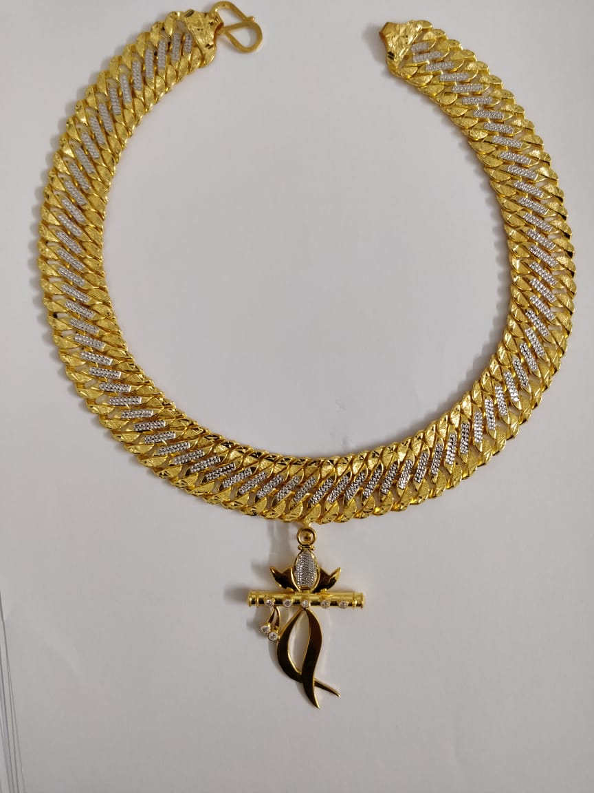 916 Gold Singapuri Chain & Pendant GSC107