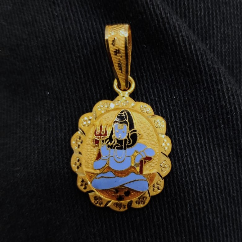916 Gold Shankar Bhagavan Minakari Pendant