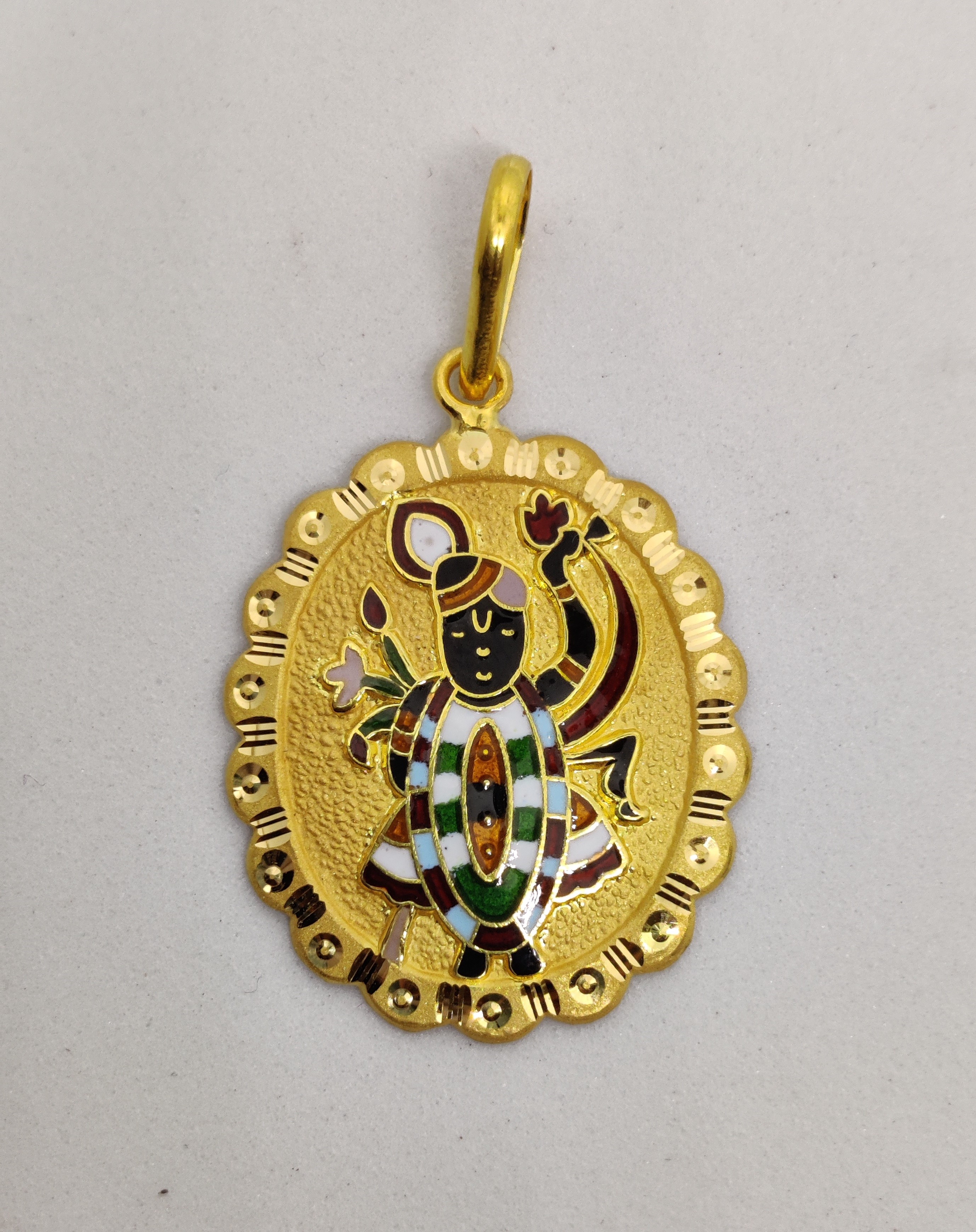916 Gold Shreenathji MInakari Pendant