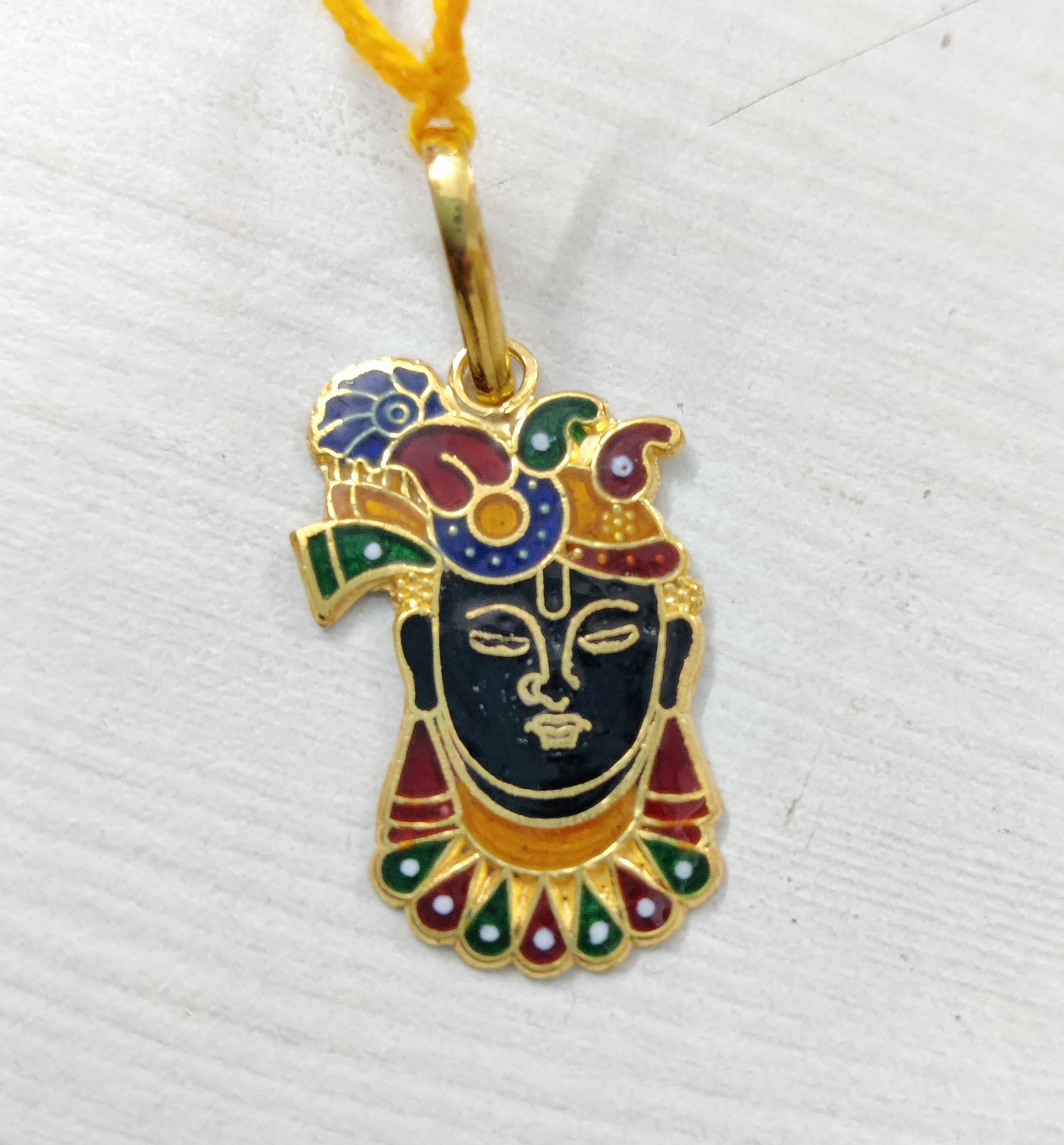 916 Gold Shreenathji Face MInakari Pendant