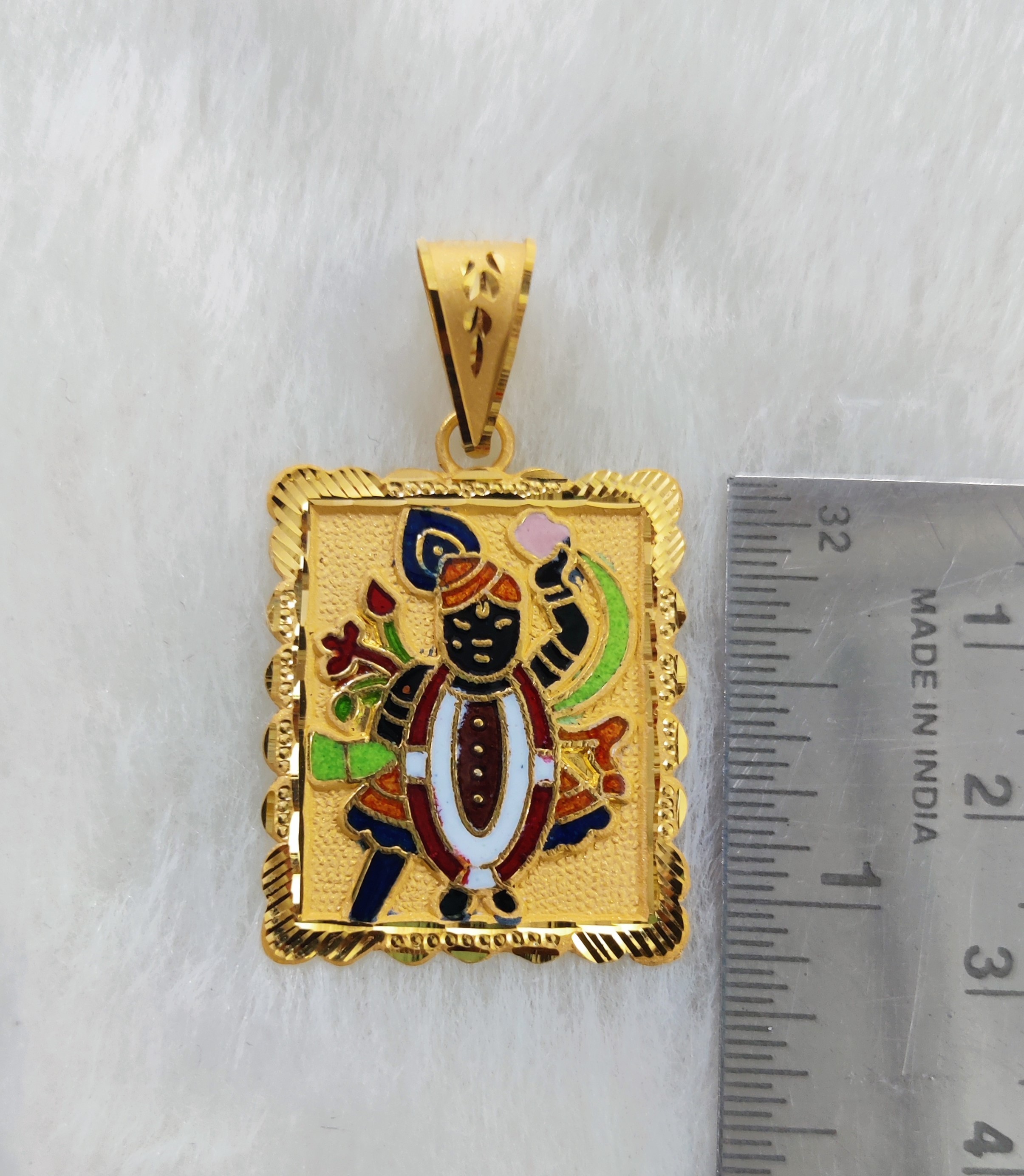 916 Gold Shreenathji MInakari Pendant