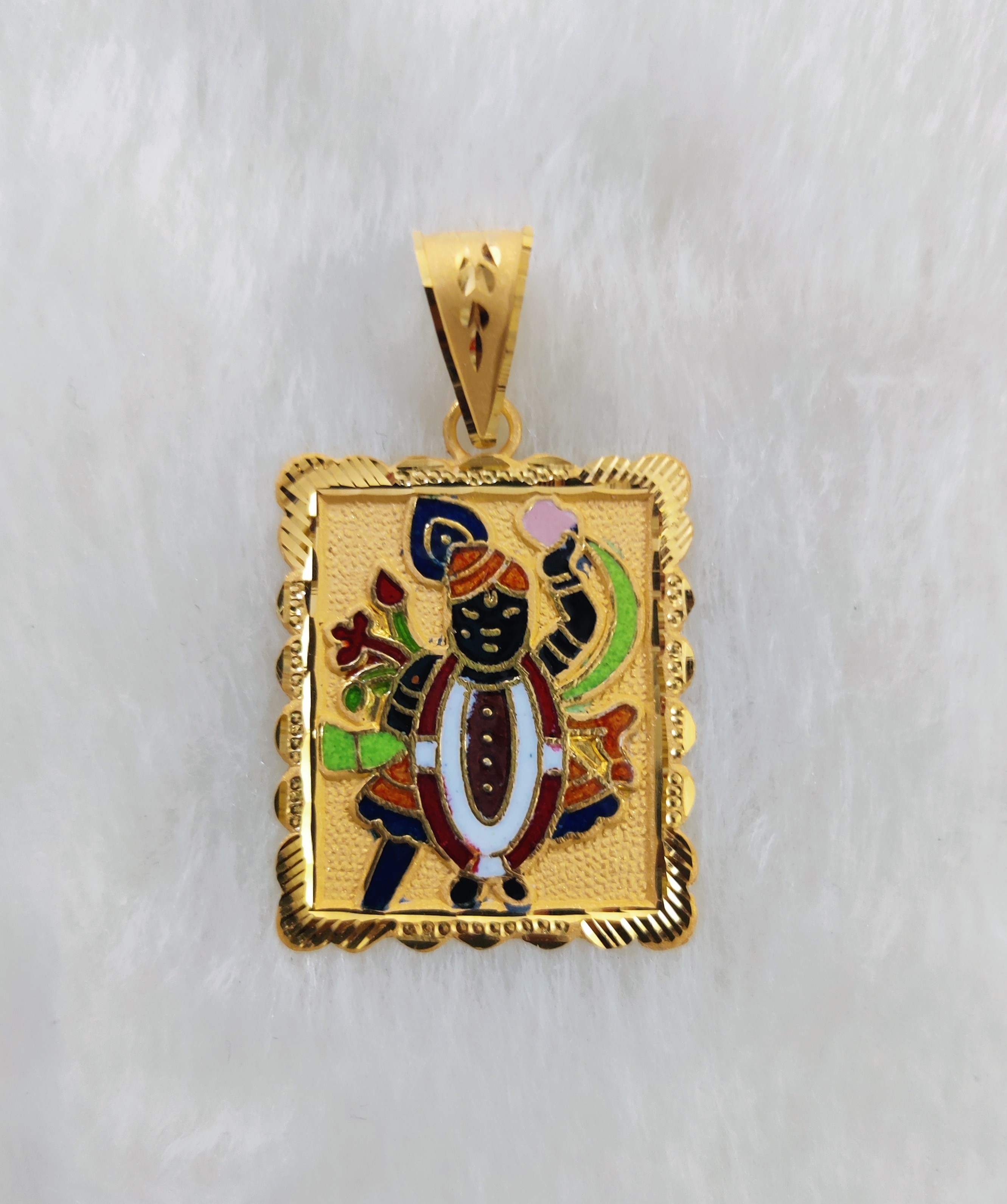 916 Gold Shreenathji MInakari Pendant