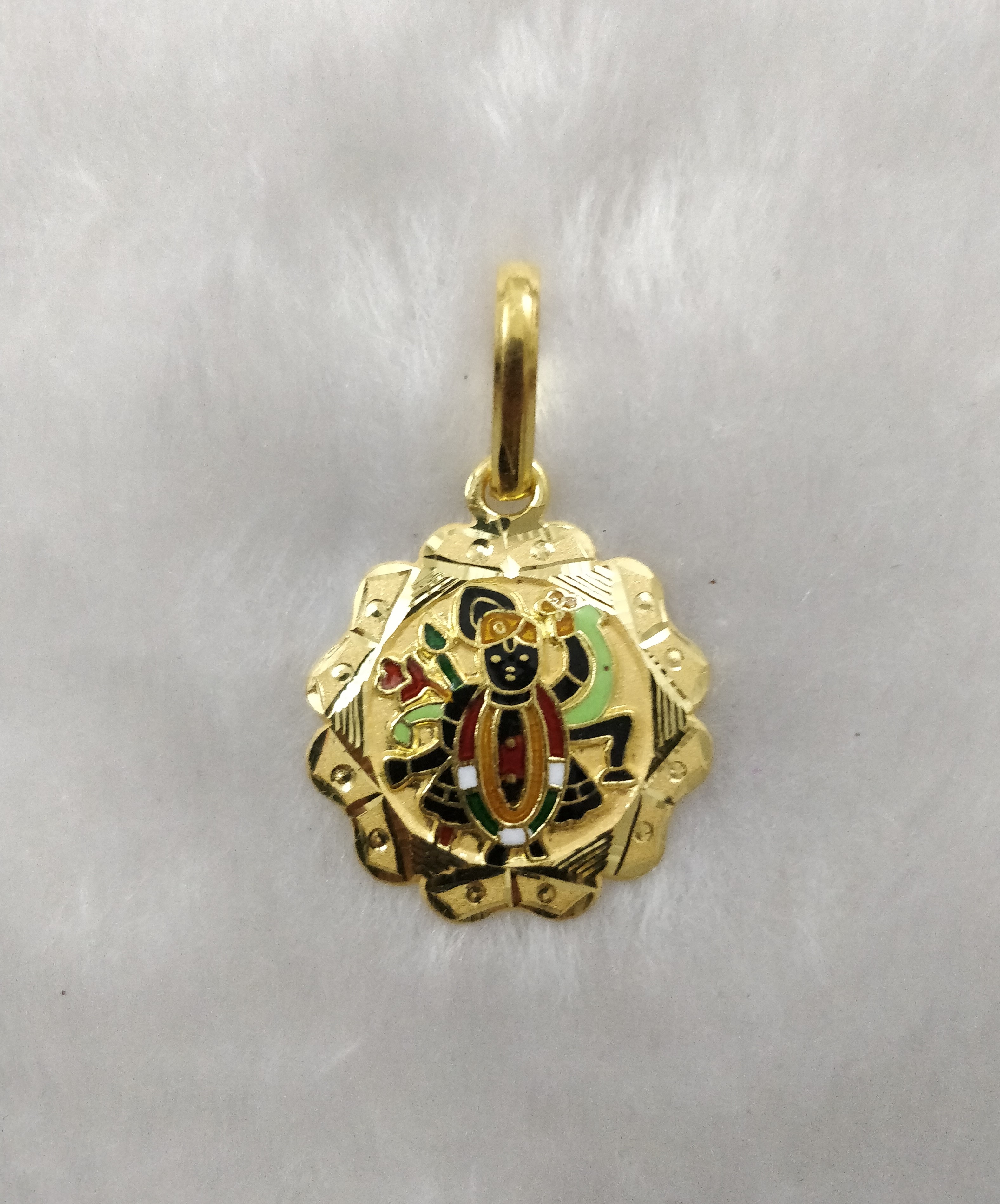 916 Gold Shreenathji MInakari Pendant