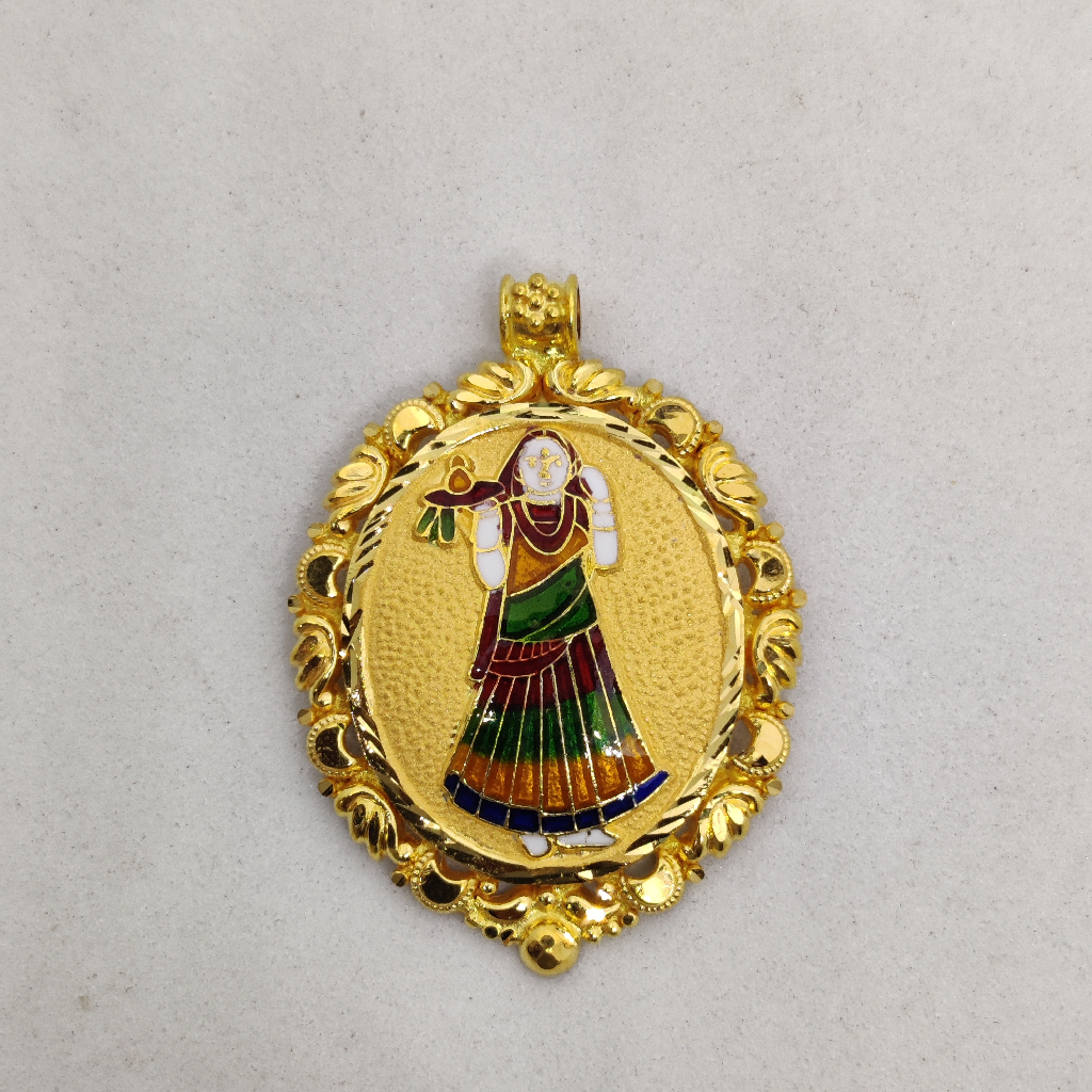 916 Gold Masija Maa Minakari Pendant