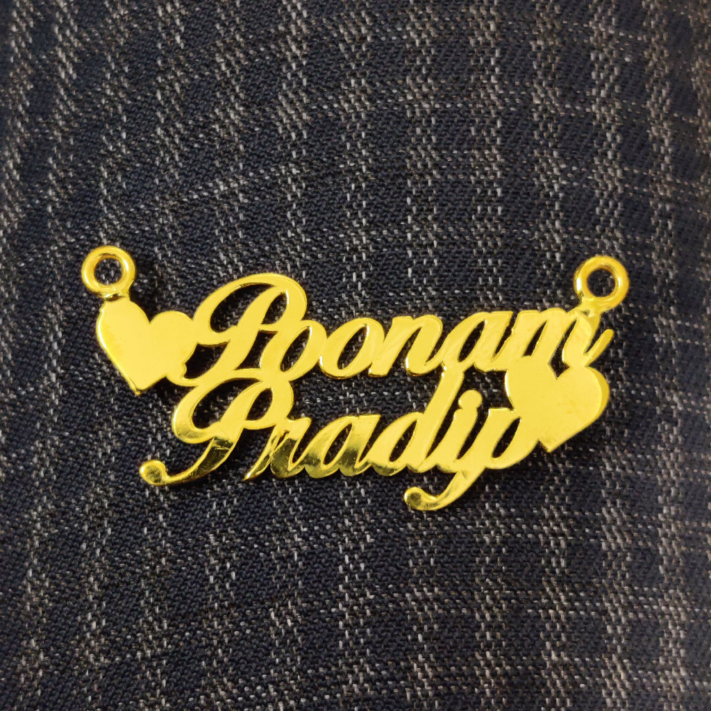 916 gold ari cutting mangalsutra couple name pendant